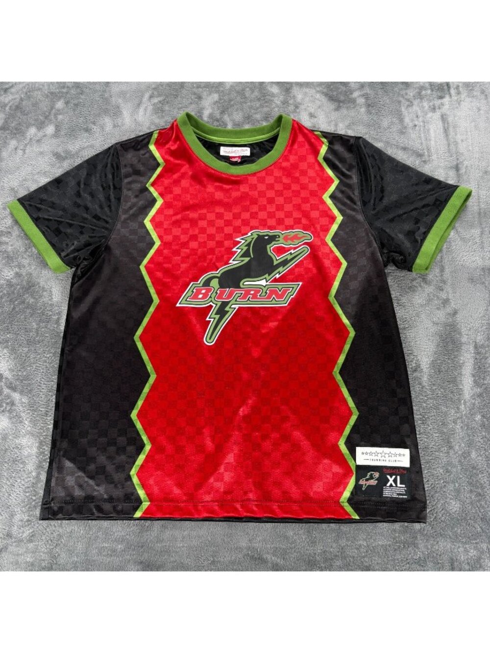 Mitchell & Ness Dallas Burn MLS Since 96 Sublimated Soccer Jersey Mens XL Black
